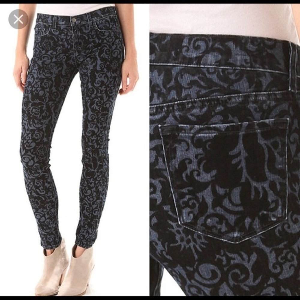 💜HP🎊🎉NWT J Brand  "Olive Brocade" Skinny Pants